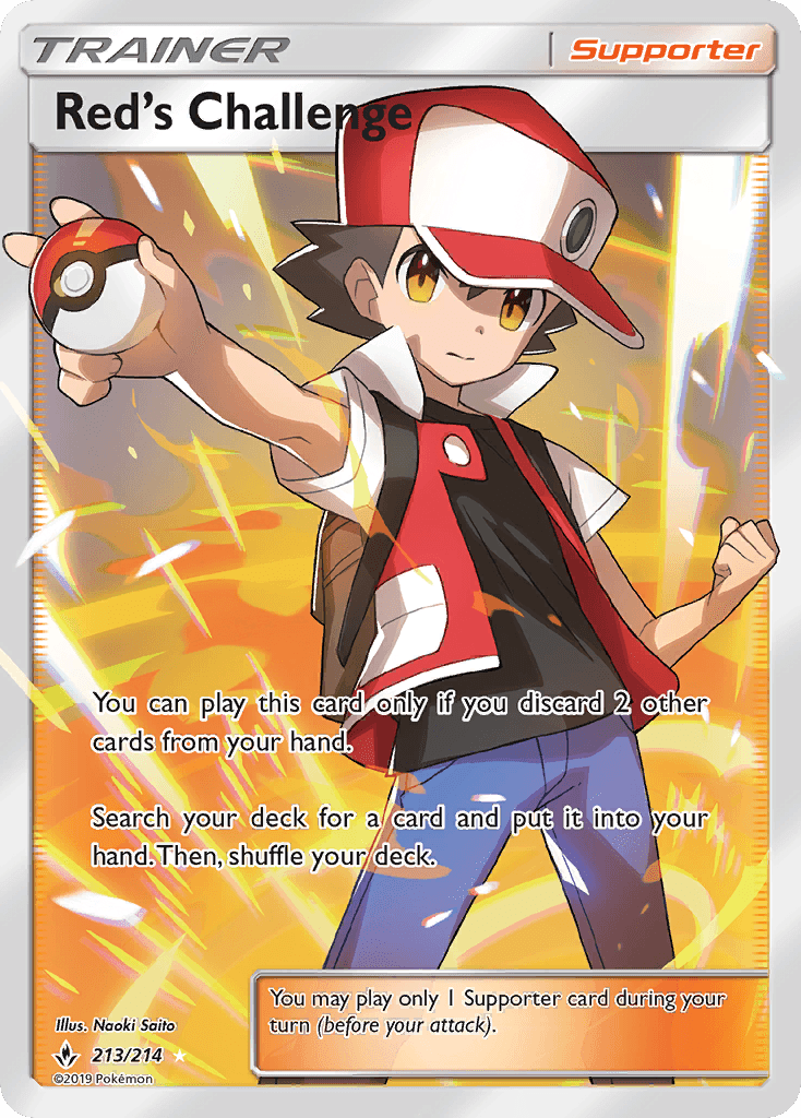 Red's Challenge — SM - Unbroken Bonds Pokémon TCG card by Naoki Saito