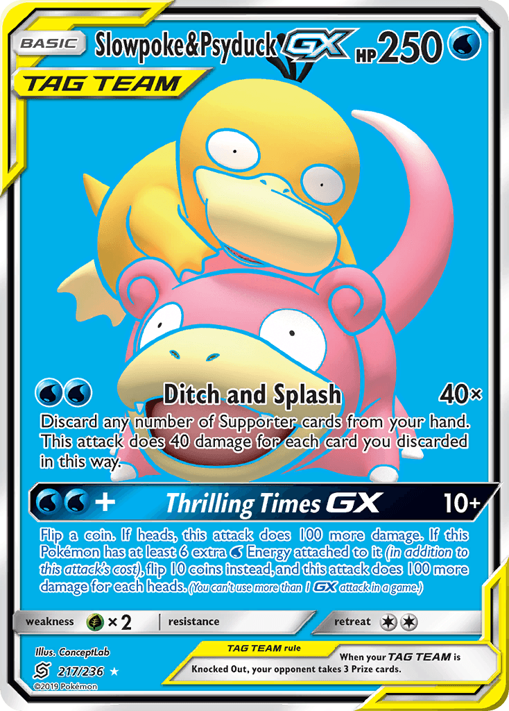 Slowpoke & Psyduck-GX — SM - Unified Minds Pokémon TCG card by ConceptLab