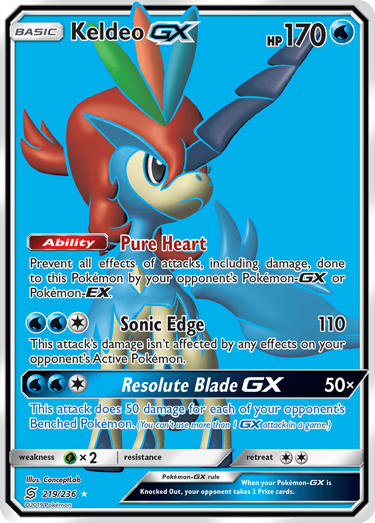 Keldeo-GX — SM - Unified Minds Pokémon TCG card by ConceptLab