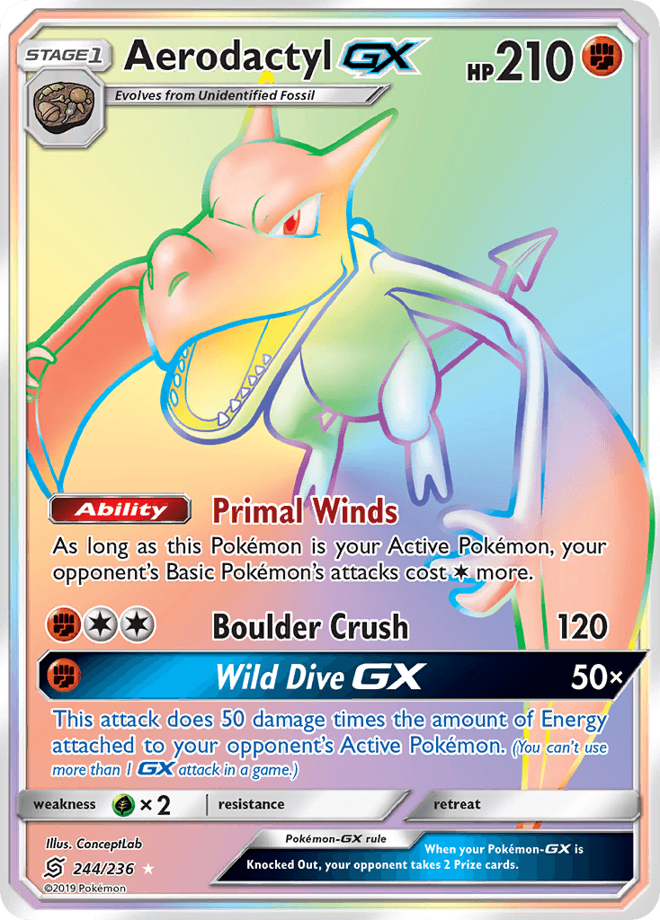 Aerodactyl-GX — SM - Unified Minds Pokémon TCG card by ConceptLab