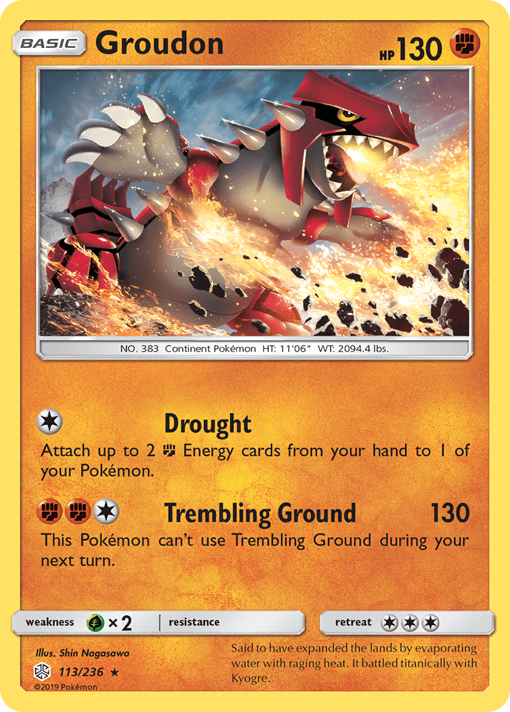 Groudon — SM - Cosmic Eclipse Pokémon TCG card by Shin Nagasawa