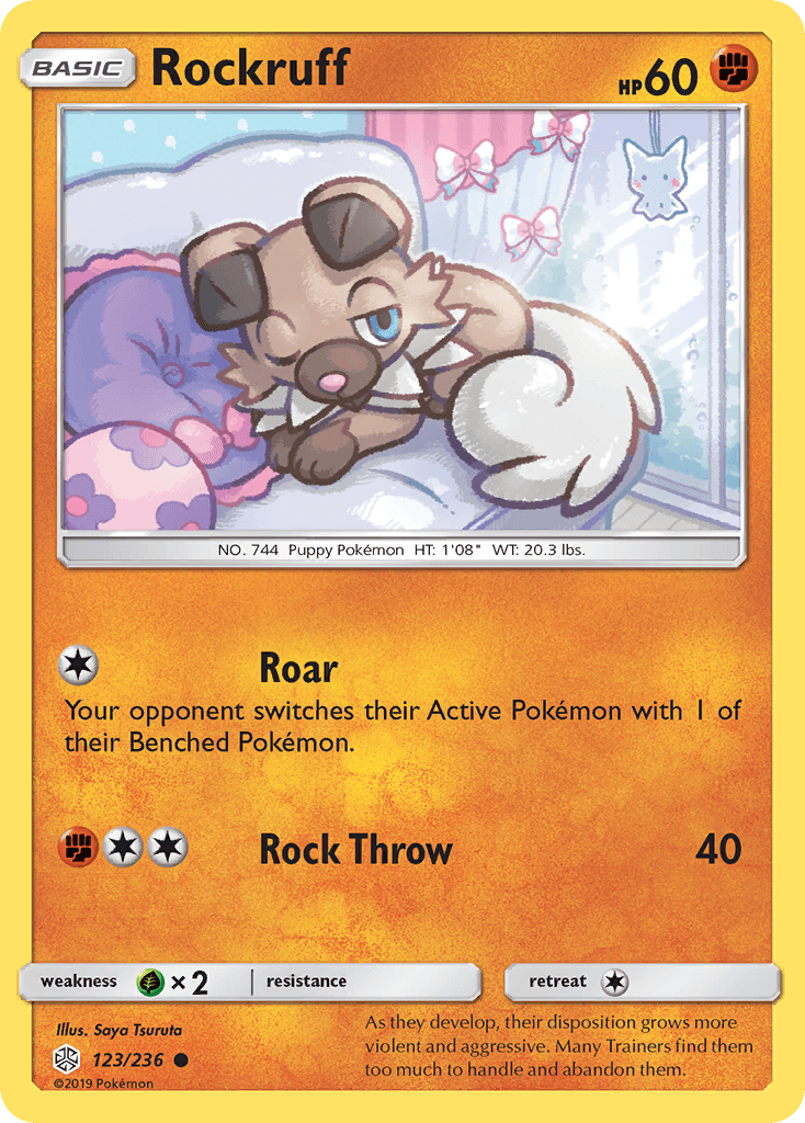 Rockruff — SM - Cosmic Eclipse Pokémon TCG card by Saya Tsuruta