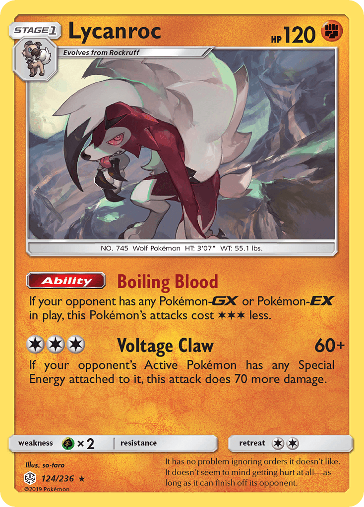 Lycanroc — SM - Cosmic Eclipse Pokémon TCG card by so-taro