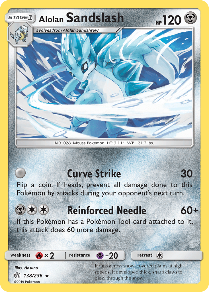 Alolan Sandslash — SM - Cosmic Eclipse Pokémon TCG card by Hasuno