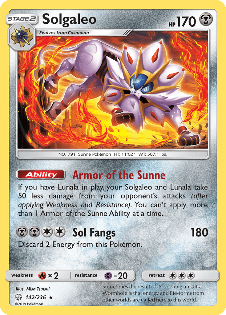 Solgaleo — SM - Cosmic Eclipse Pokémon TCG card by Misa Tsutsui