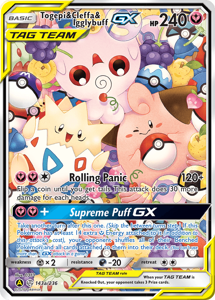 Togepi & Cleffa & Igglybuff-GX — SM - Cosmic Eclipse Pokémon TCG card by 0313