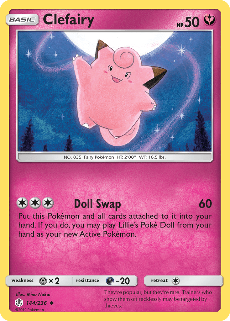 Clefairy — SM - Cosmic Eclipse Pokémon TCG card by Mina Nakai
