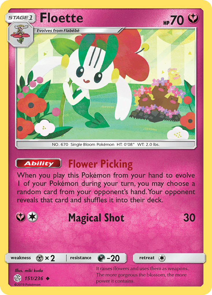 Floette — SM - Cosmic Eclipse Pokémon TCG card by miki kudo