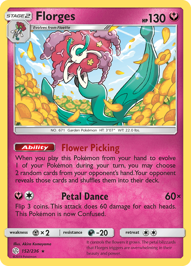 Florges — SM - Cosmic Eclipse Pokémon TCG card by Akira Komayama
