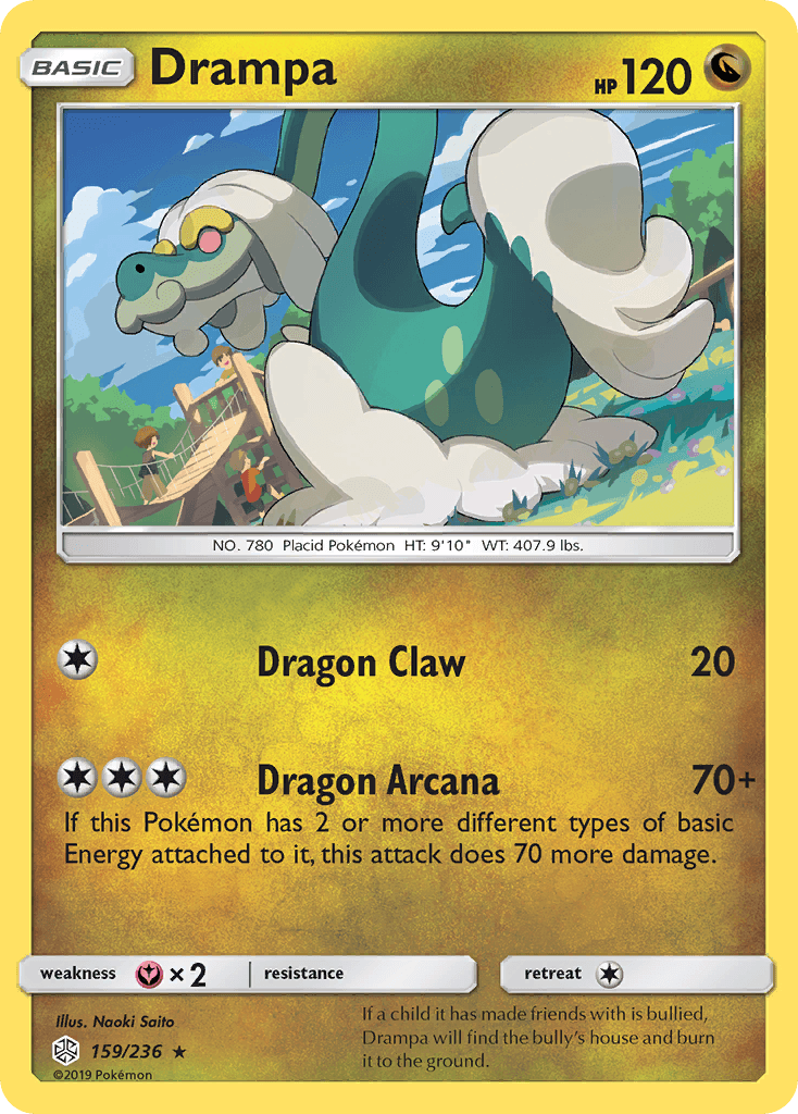 Drampa — SM - Cosmic Eclipse Pokémon TCG card by Naoki Saito
