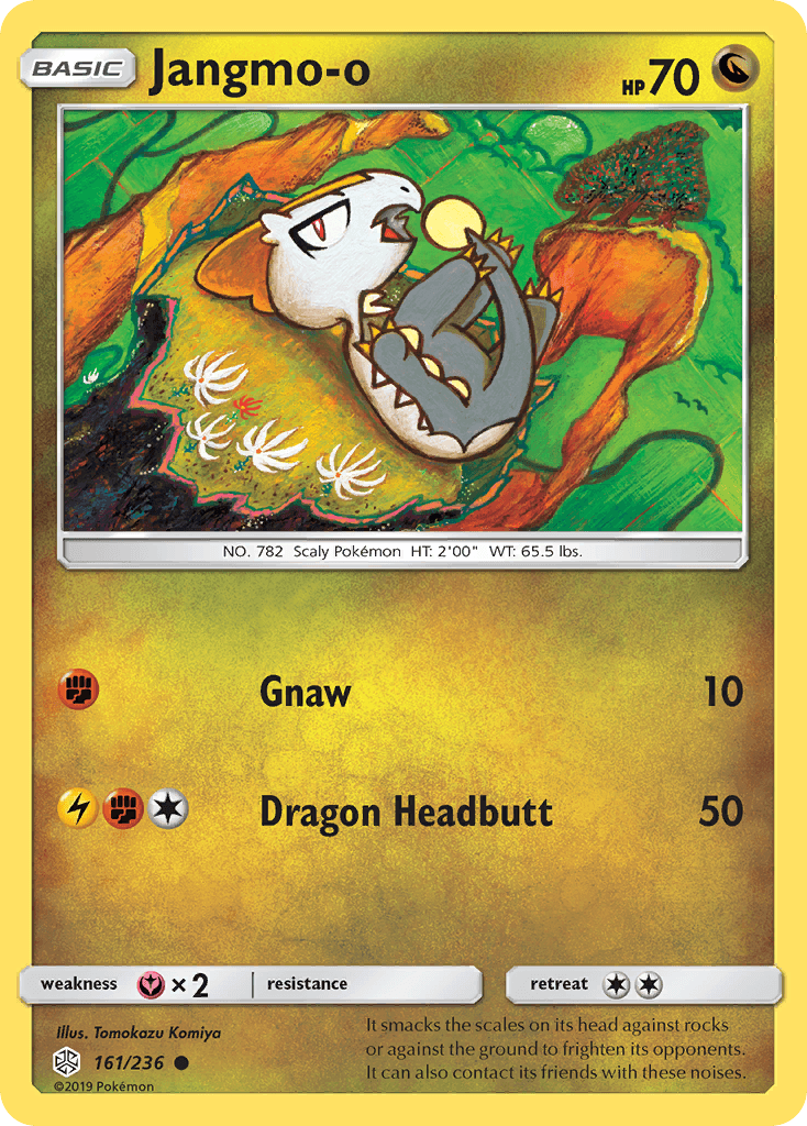 Jangmo-o - 161/236 — SM - Cosmic Eclipse Pokémon TCG card by Tomokazu Komiya