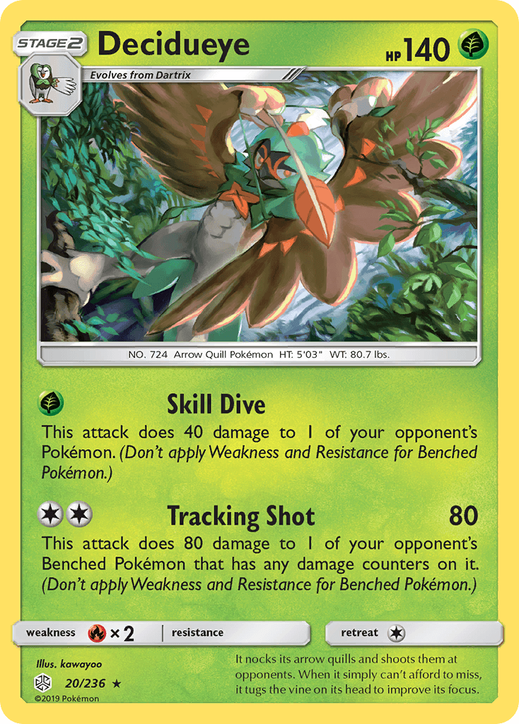 Decidueye — SM - Cosmic Eclipse Pokémon TCG card by kawayoo