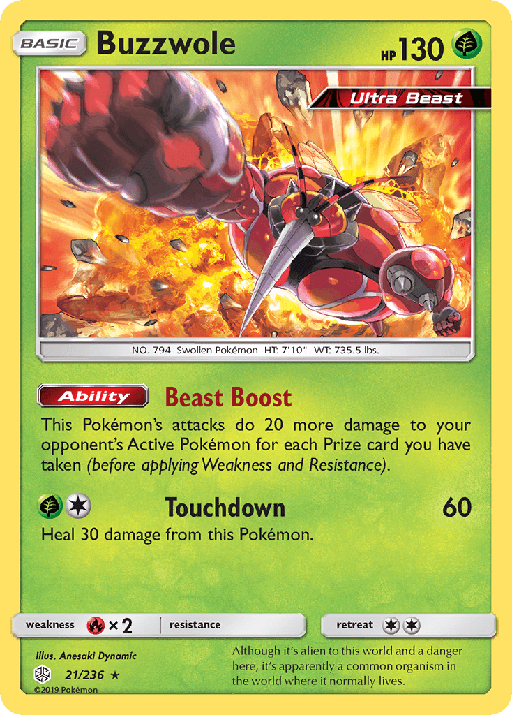 Buzzwole — SM - Cosmic Eclipse Pokémon TCG card by Anesaki Dynamic