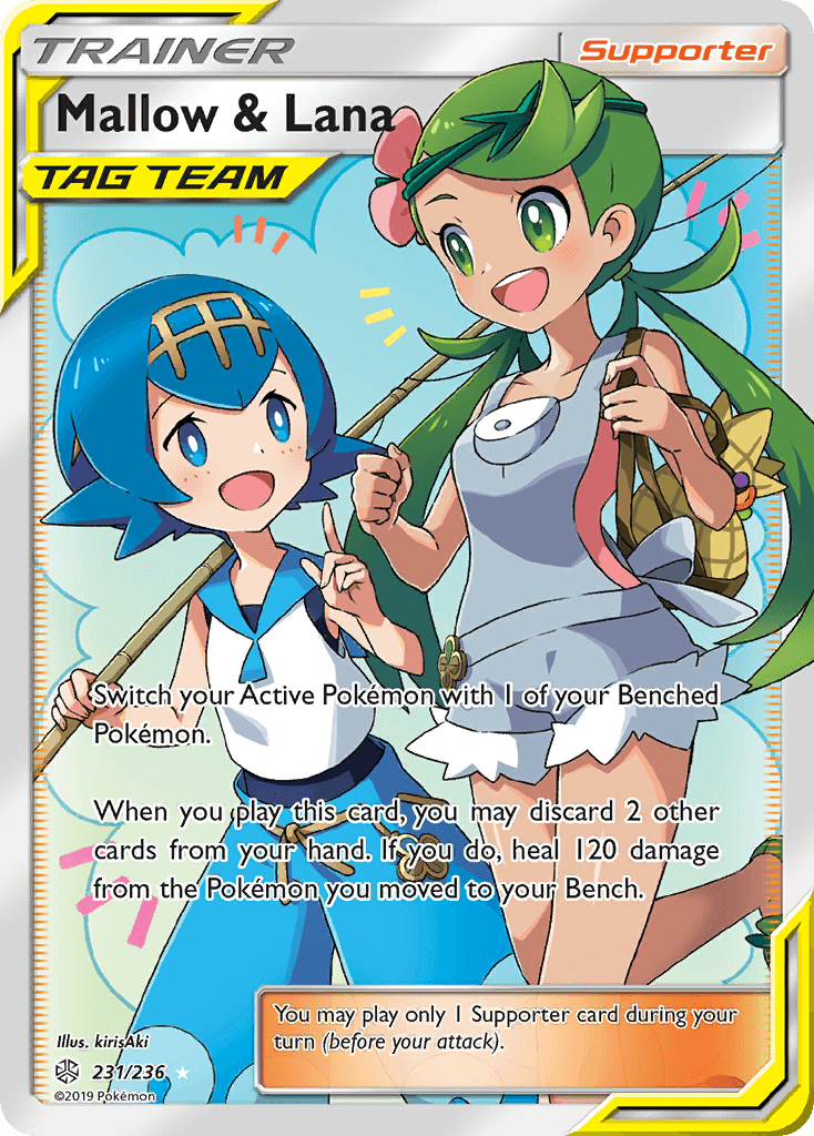 Mallow & Lana — SM - Cosmic Eclipse Pokémon TCG card by kirisAki