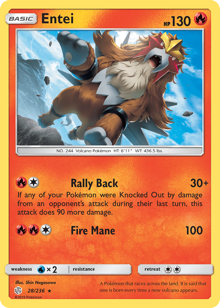 Entei — SM - Cosmic Eclipse Pokémon TCG card by Shin Nagasawa