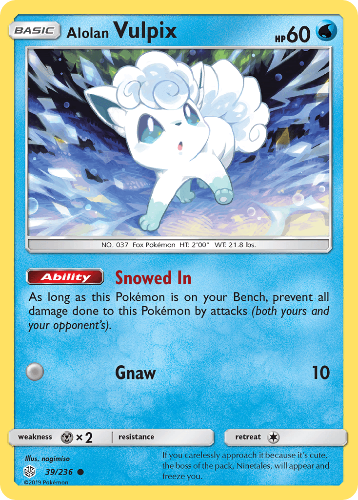 Alolan Vulpix — SM - Cosmic Eclipse Pokémon TCG card by nagimiso
