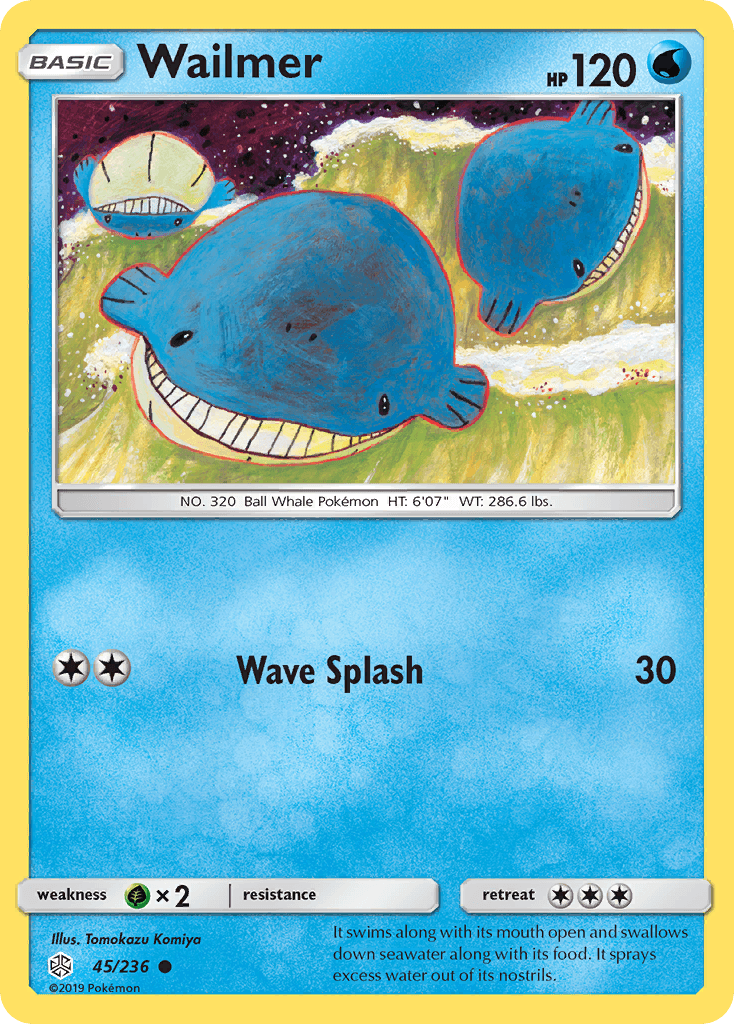 Wailmer — SM - Cosmic Eclipse Pokémon TCG card by Tomokazu Komiya