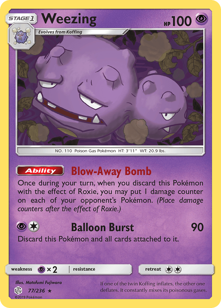 Weezing — SM - Cosmic Eclipse Pokémon TCG card by Motofumi Fujiwara