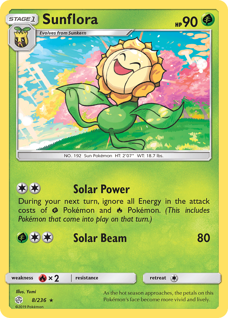 Sunflora — SM - Cosmic Eclipse Pokémon TCG card by Yumi