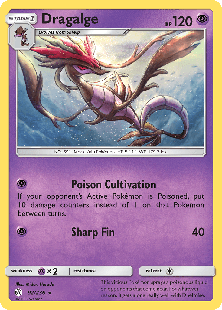 Dragalge — SM - Cosmic Eclipse Pokémon TCG card by Midori Harada