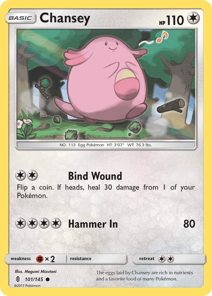 Chansey — SM - Guardians Rising Pokémon TCG card by Megumi Mizutani