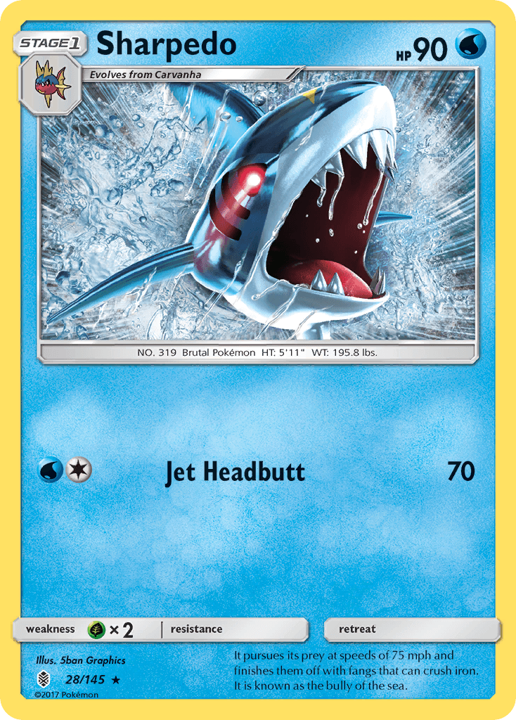 Sharpedo — SM - Guardians Rising Pokémon TCG card by 5ban Graphics