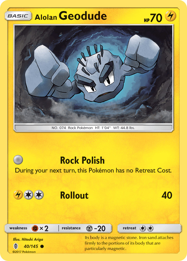 Alolan Geodude — SM - Guardians Rising Pokémon TCG card by Hitoshi Ariga