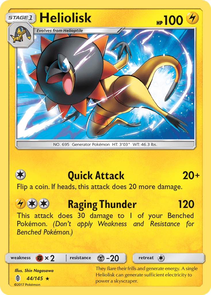 Heliolisk — SM - Guardians Rising Pokémon TCG card by Shin Nagasawa