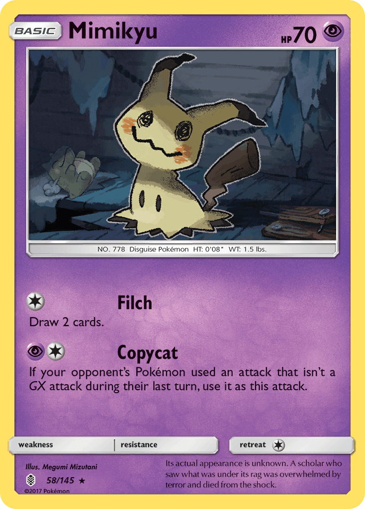 Mimikyu — SM - Guardians Rising Pokémon TCG card by Megumi Mizutani
