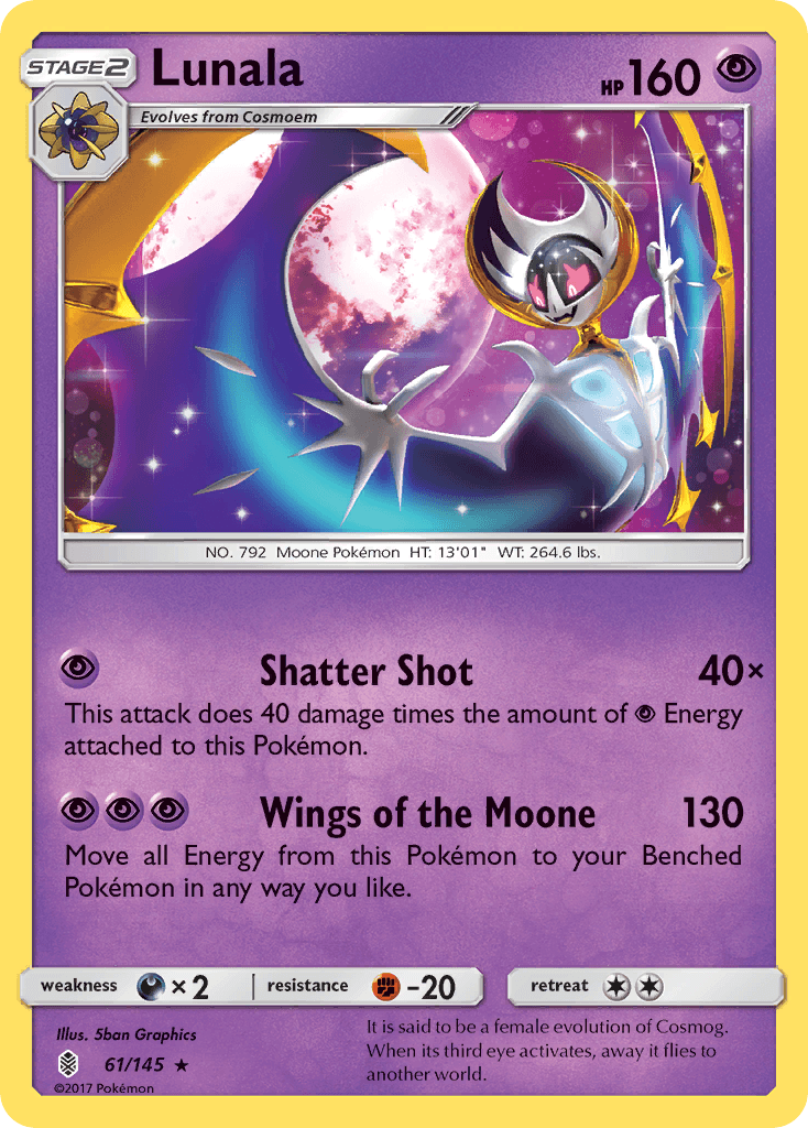 Lunala — SM - Guardians Rising Pokémon TCG card by 5ban Graphics