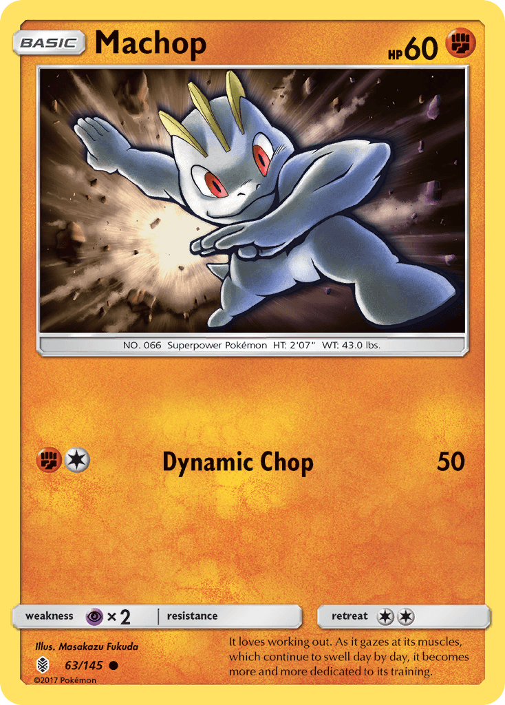 Machop (63) — SM - Guardians Rising Pokémon TCG card by Masakazu Fukuda