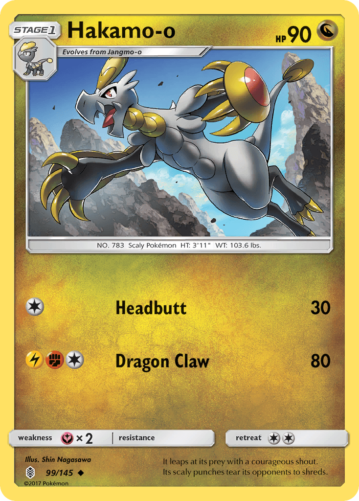Hakamo-o — SM - Guardians Rising Pokémon TCG card by Shin Nagasawa