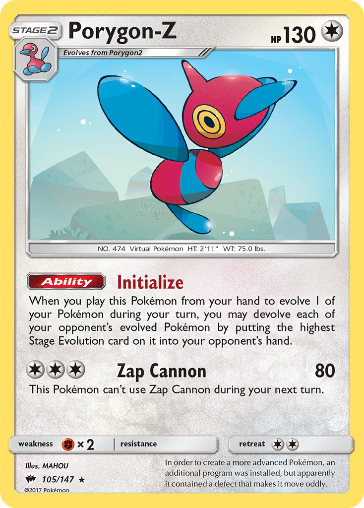 Porygon-Z — SM - Burning Shadows Pokémon TCG card by MAHOU