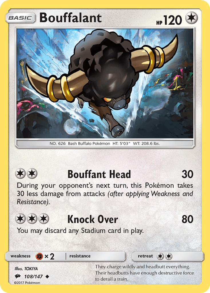 Bouffalant — SM - Burning Shadows Pokémon TCG card by TOKIYA