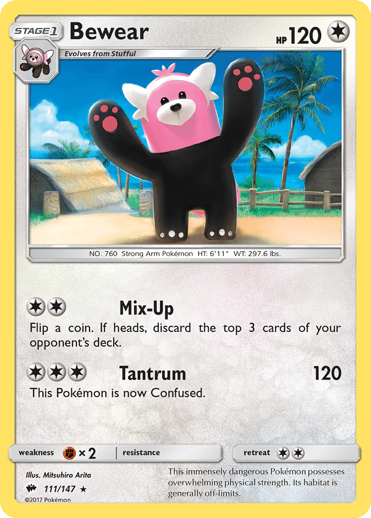 Bewear — SM - Burning Shadows Pokémon TCG card by Mitsuhiro Arita