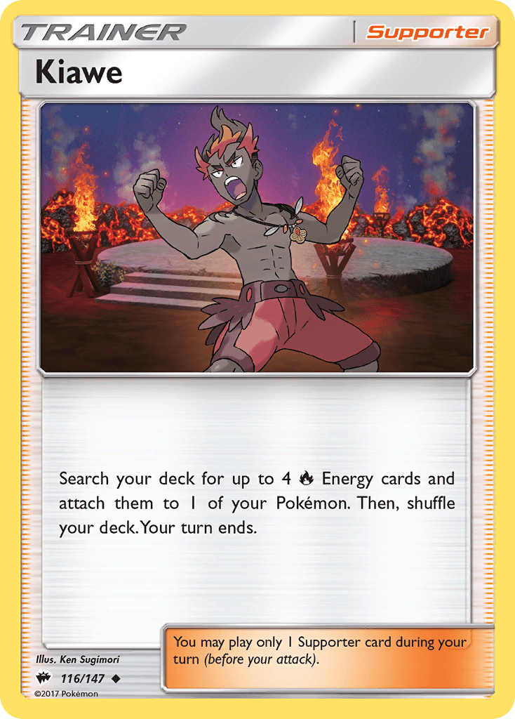 Kiawe — SM - Burning Shadows Pokémon TCG card by Ken Sugimori