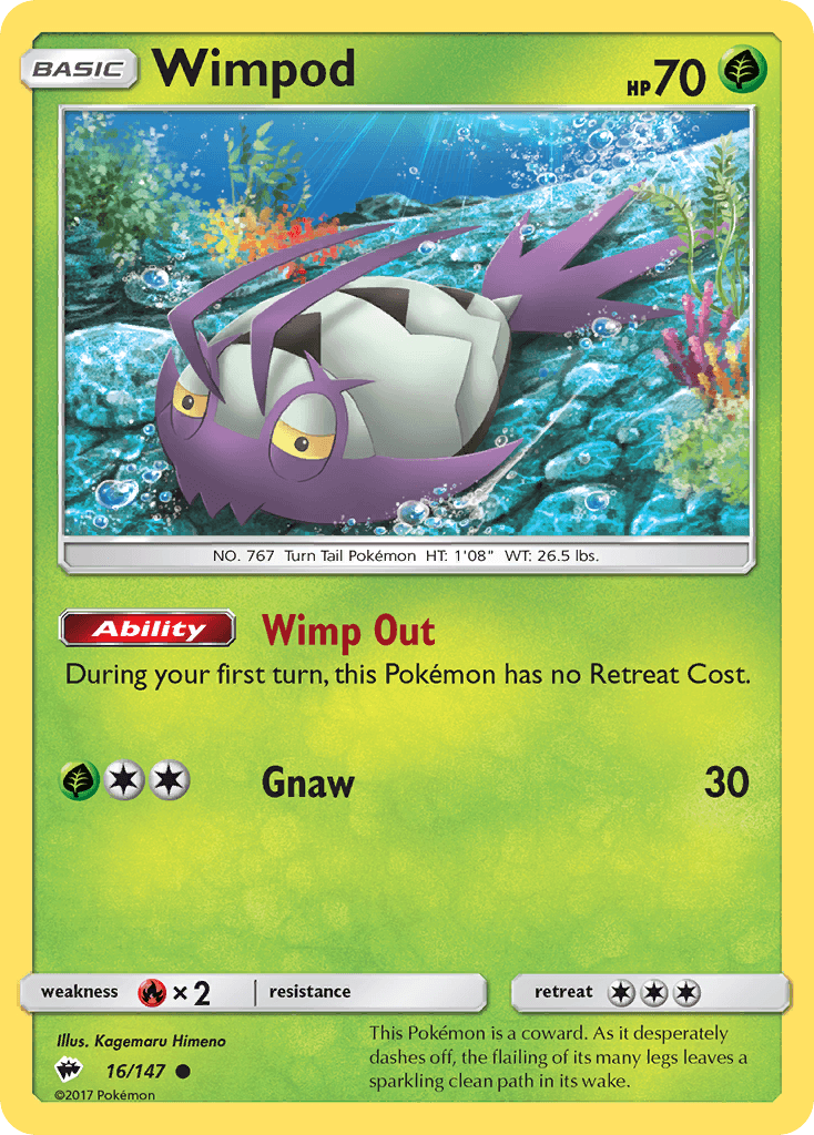 Wimpod — SM - Burning Shadows Pokémon TCG card by Kagemaru Himeno