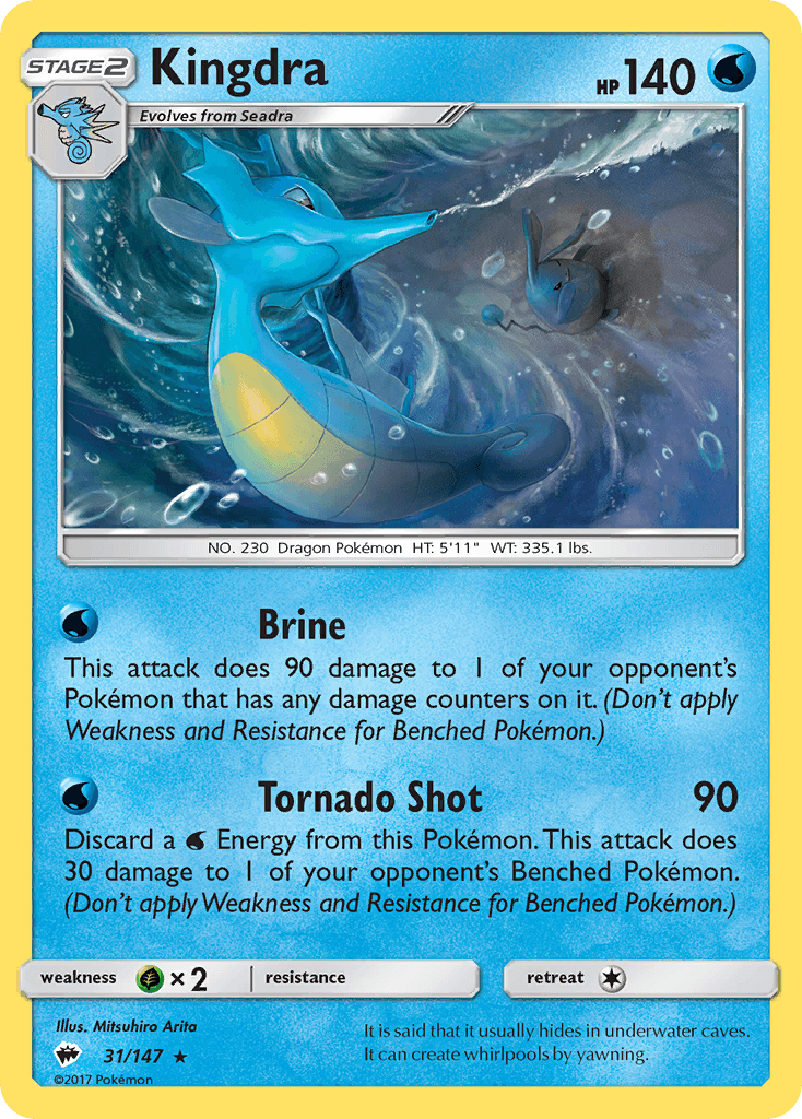 Kingdra — SM - Burning Shadows Pokémon TCG card by Mitsuhiro Arita