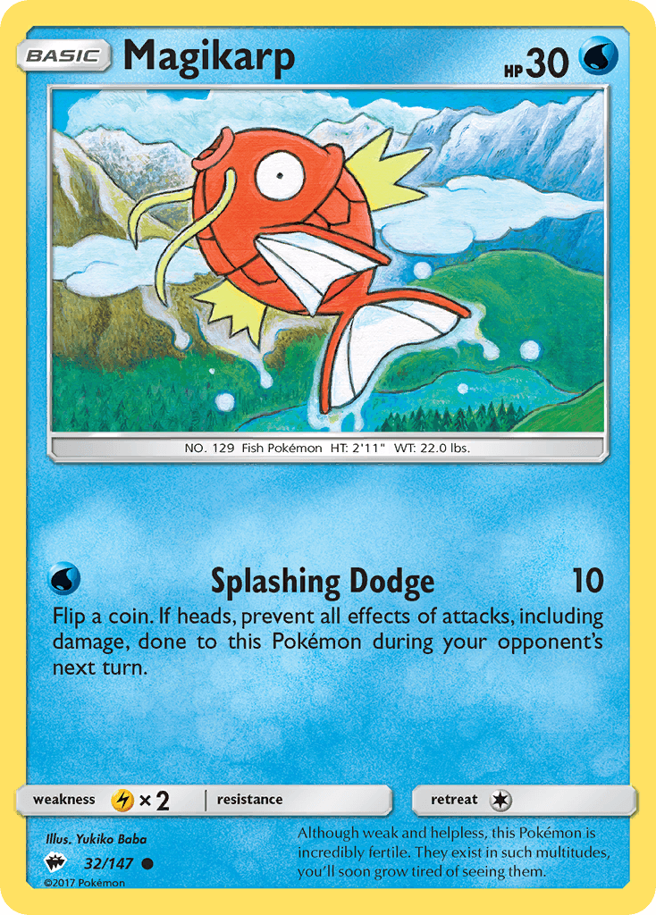 Magikarp — SM - Burning Shadows Pokémon TCG card by Yukiko Baba