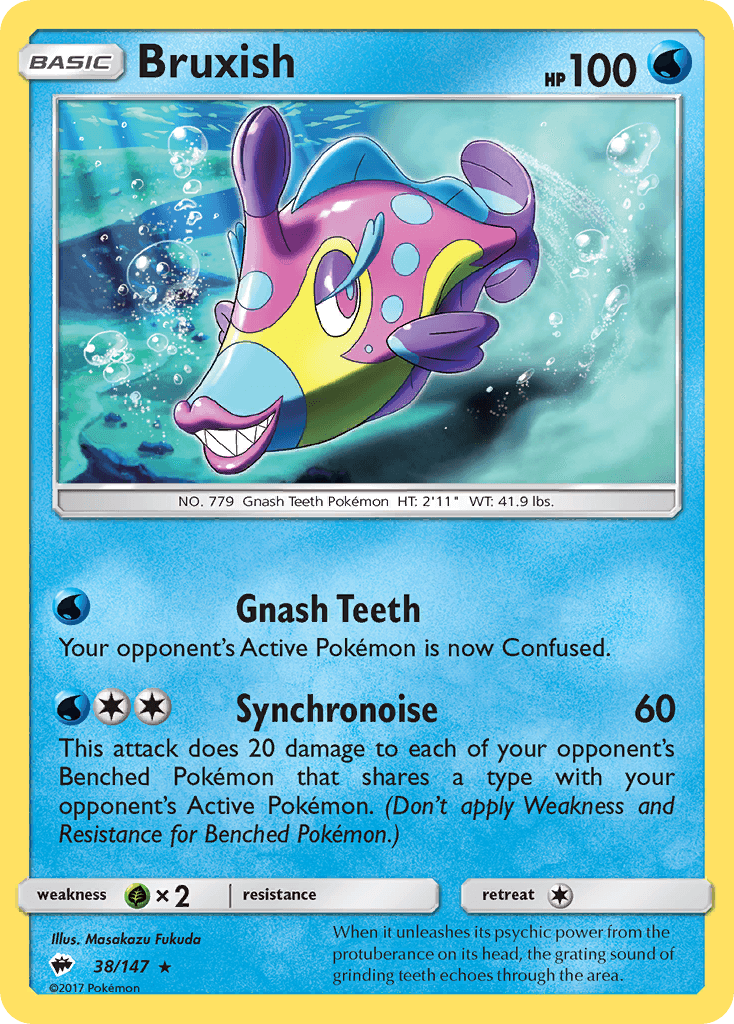 Bruxish — SM - Burning Shadows Pokémon TCG card by Masakazu Fukuda