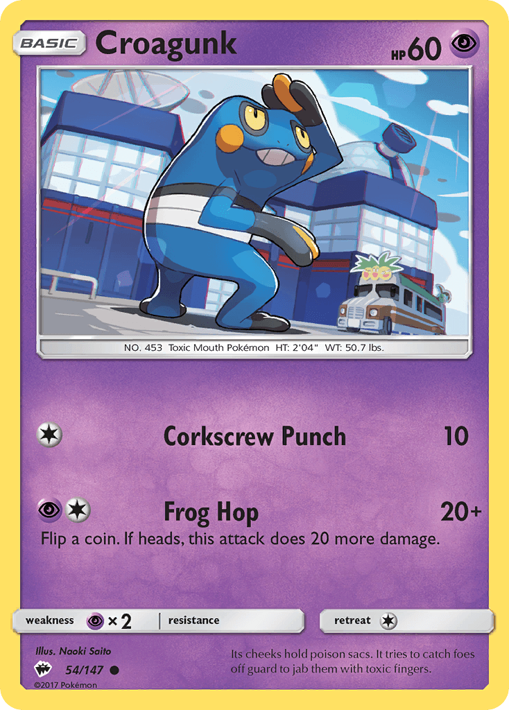 Croagunk — SM - Burning Shadows Pokémon TCG card by Naoki Saito