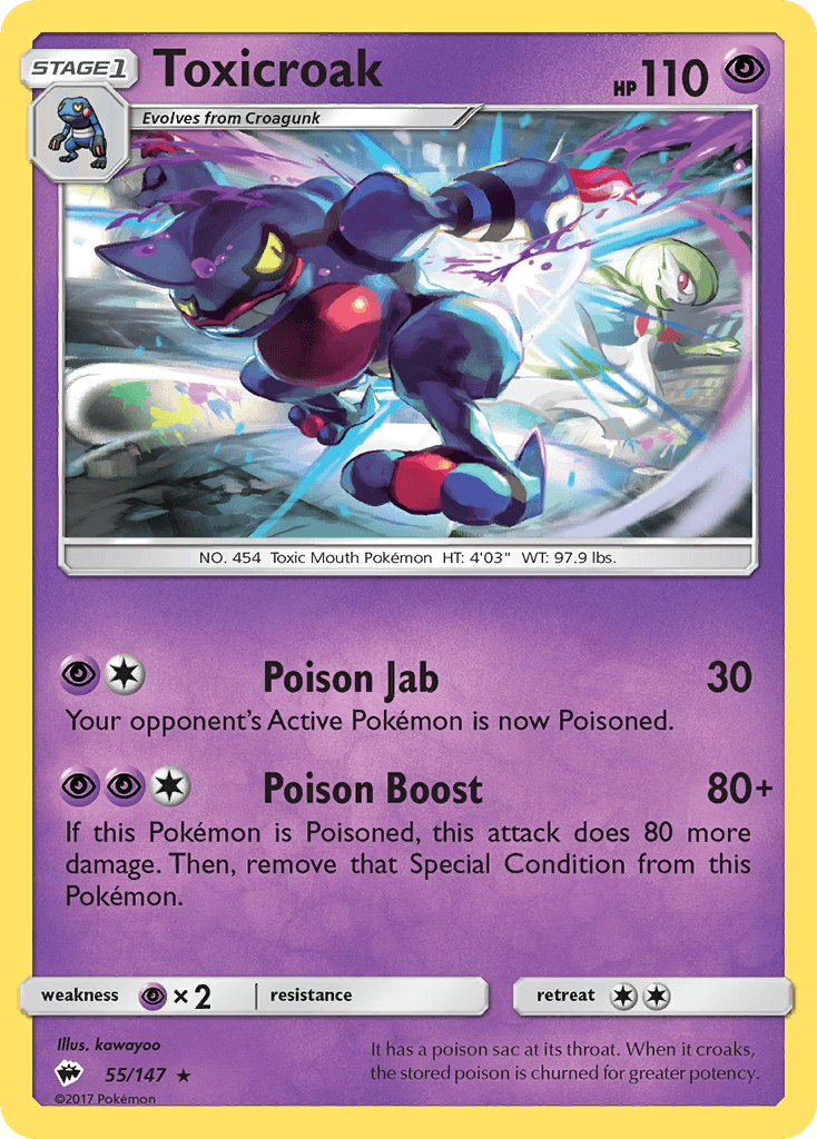 Toxicroak — SM - Burning Shadows Pokémon TCG card by kawayoo