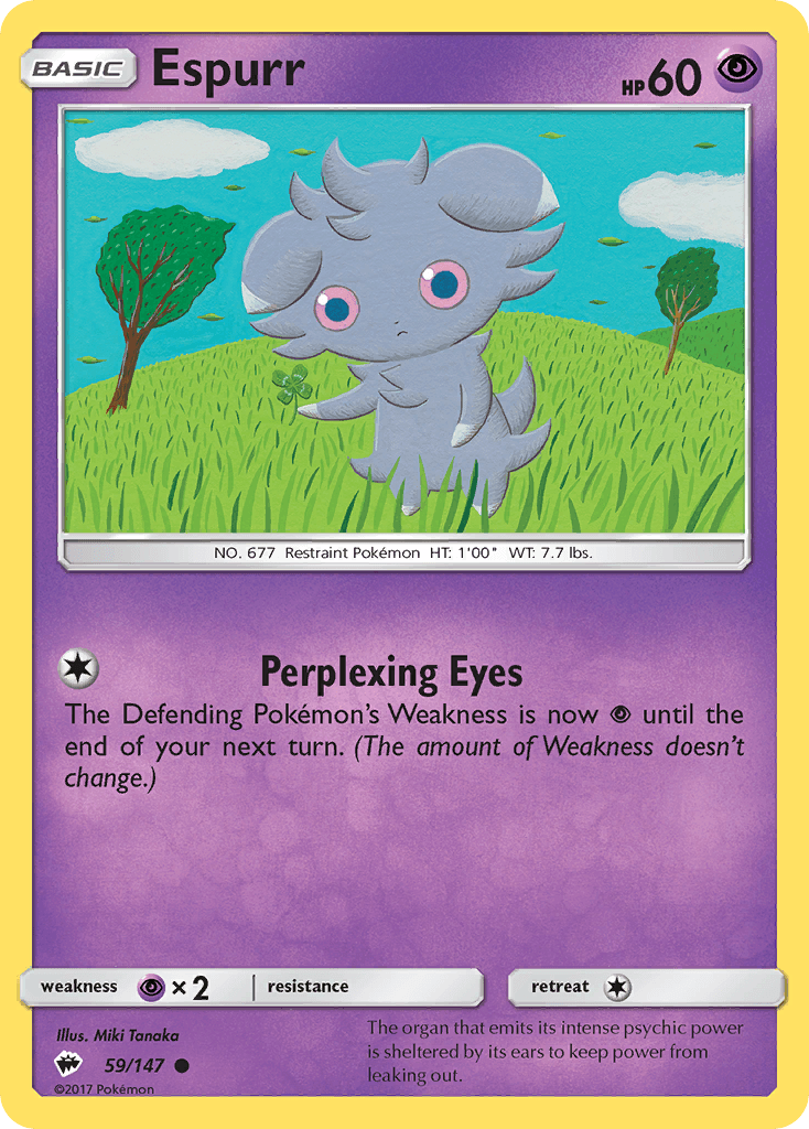 Espurr — SM - Burning Shadows Pokémon TCG card by Miki Tanaka