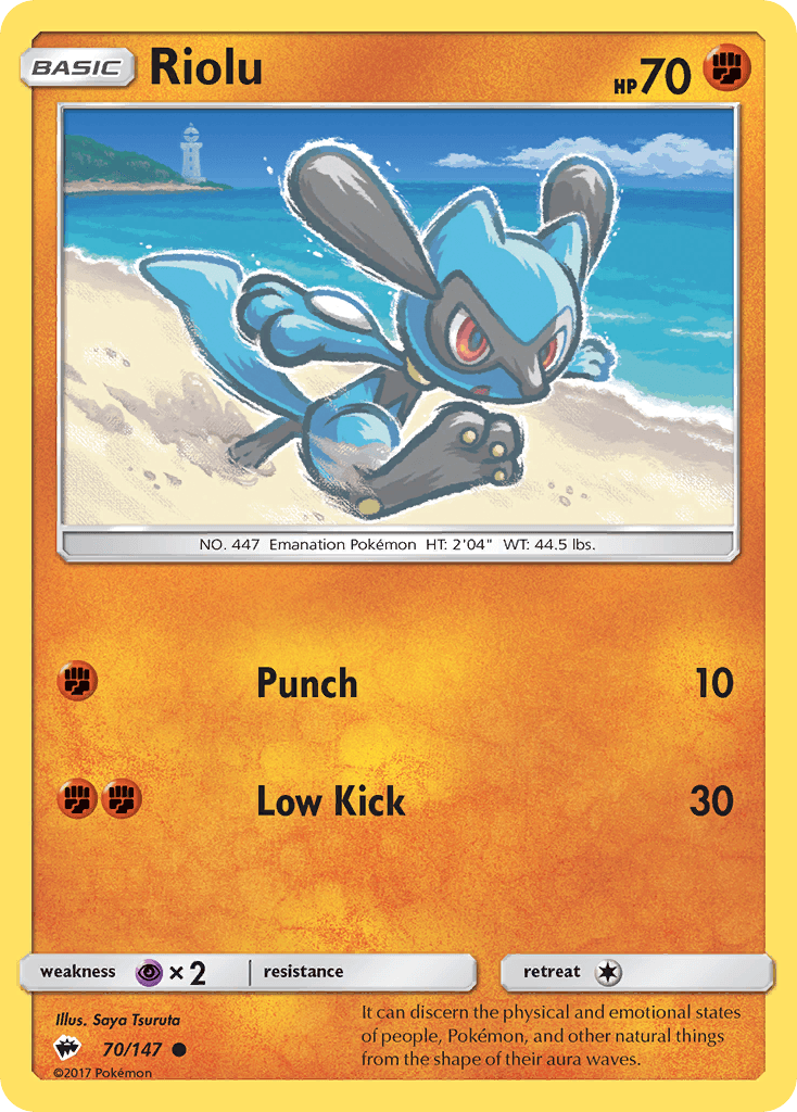 Riolu — SM - Burning Shadows Pokémon TCG card by Saya Tsuruta