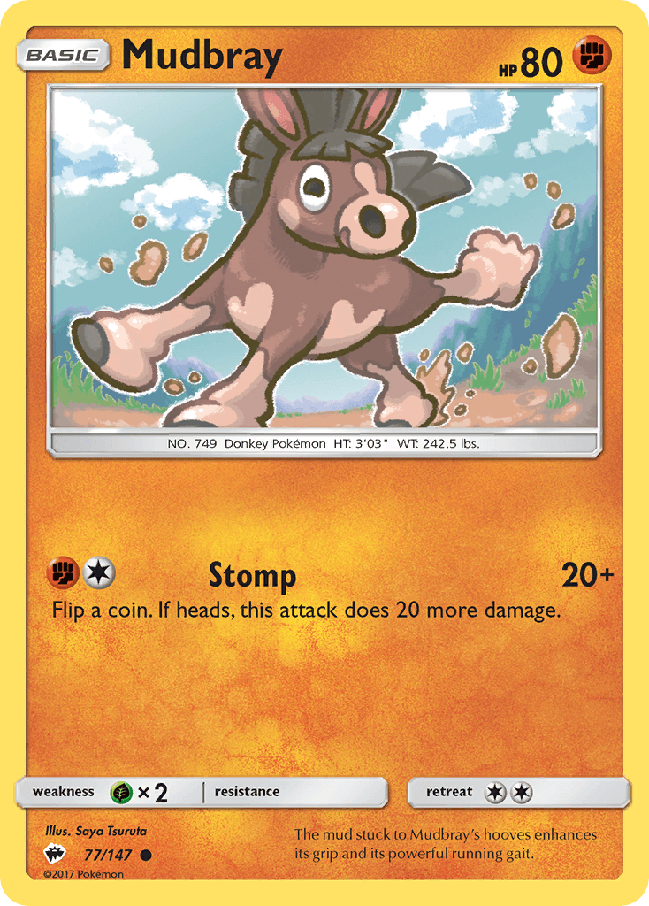 Mudbray — SM - Burning Shadows Pokémon TCG card by Saya Tsuruta