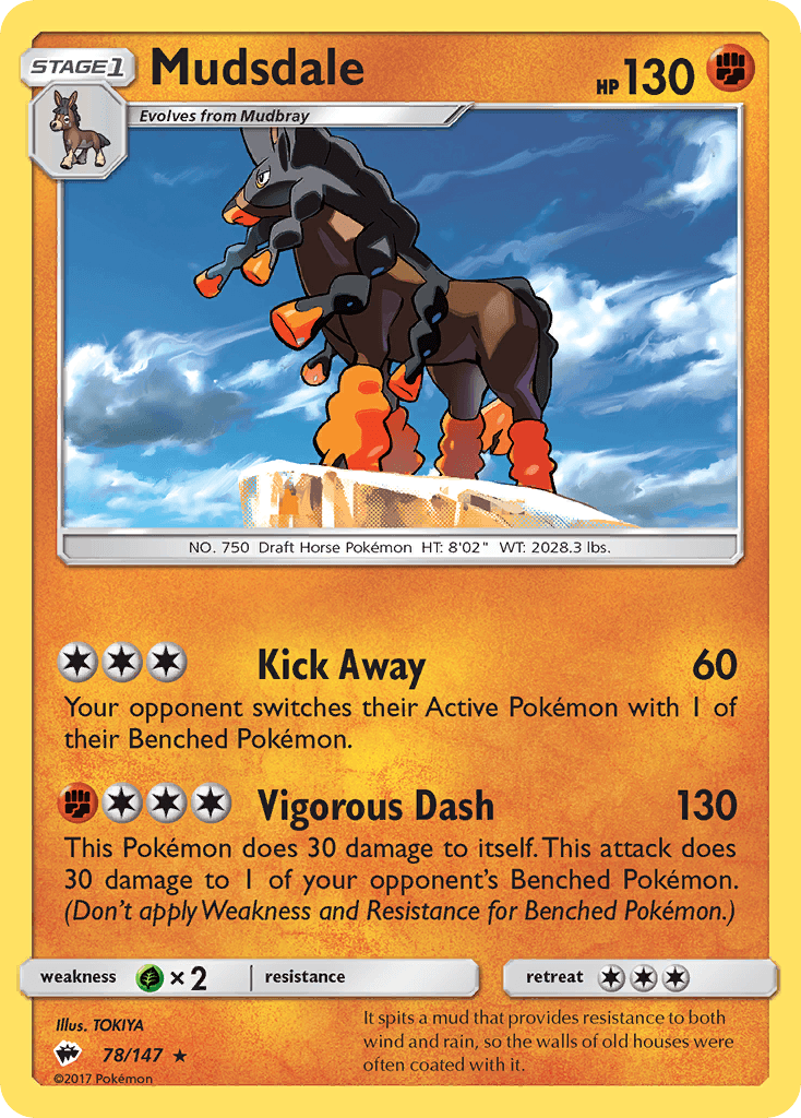 Mudsdale — SM - Burning Shadows Pokémon TCG card by TOKIYA