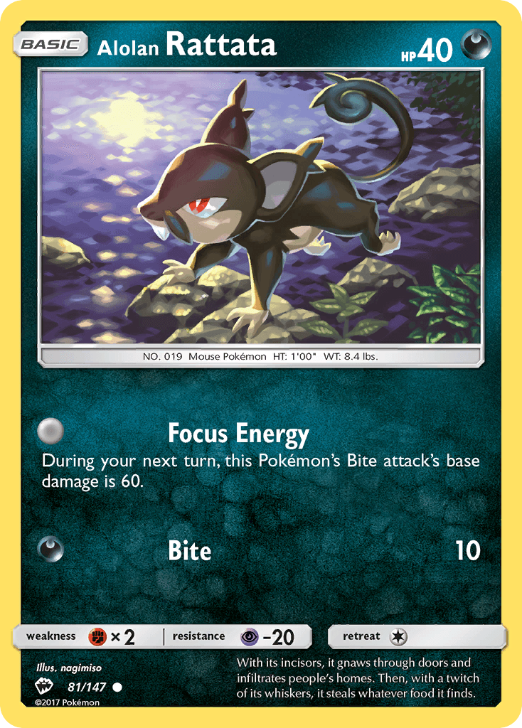 Alolan Rattata — SM - Burning Shadows Pokémon TCG card by nagimiso