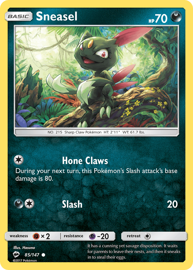 Sneasel — SM - Burning Shadows Pokémon TCG card by Hasuno