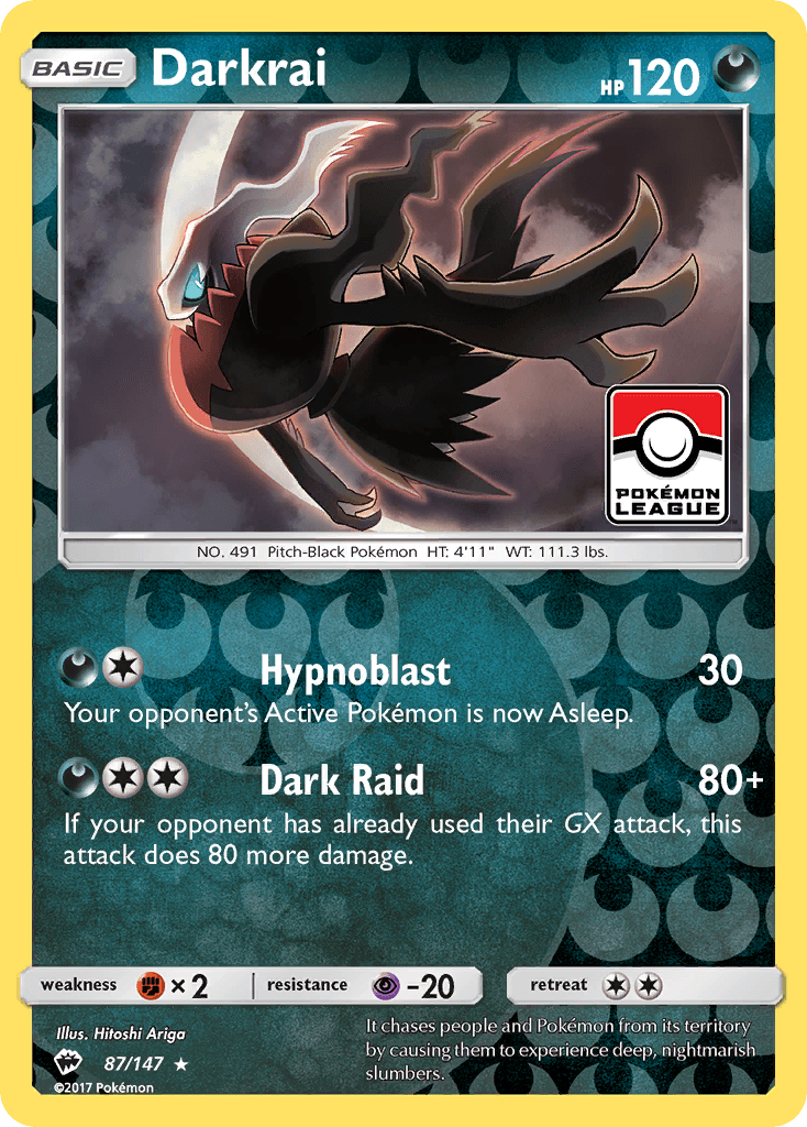 Darkrai — SM - Burning Shadows Pokémon TCG card by Hitoshi Ariga