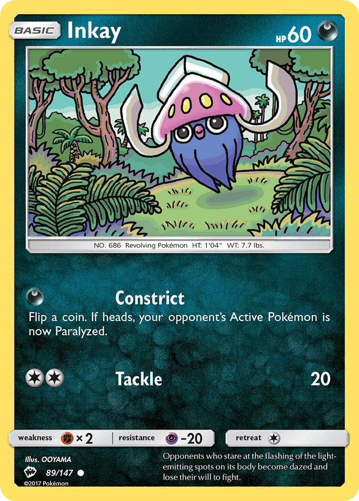 Inkay — SM - Burning Shadows Pokémon TCG card by OOYAMA